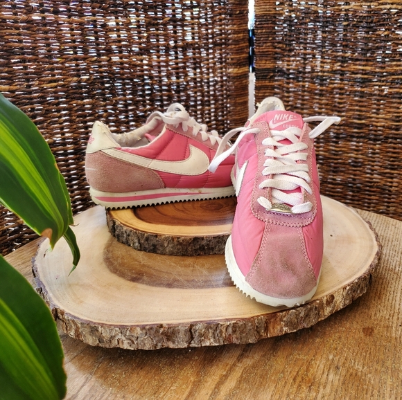 Nike Shoes | Nike Cortez Pink Suede Nylon Orchid Running | Color: Pink/White | Size: 5.5g | Cali4nyagrown's Closet